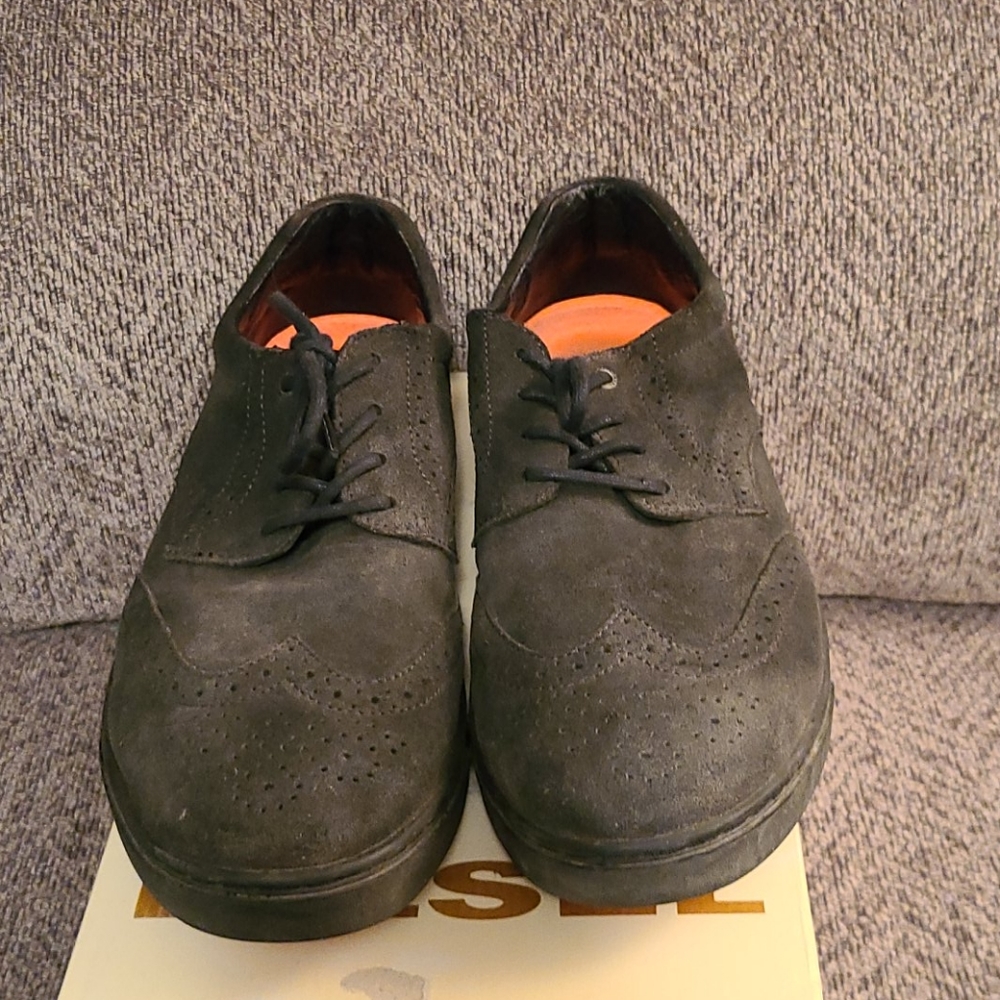 Used black suede leather Diesel shoes
